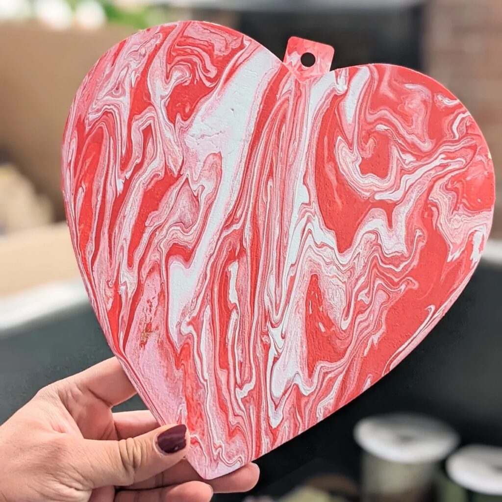 Short Path Distillery  'Pour Your Heart Out' Acrylic Pour Art for  Valentine's Day